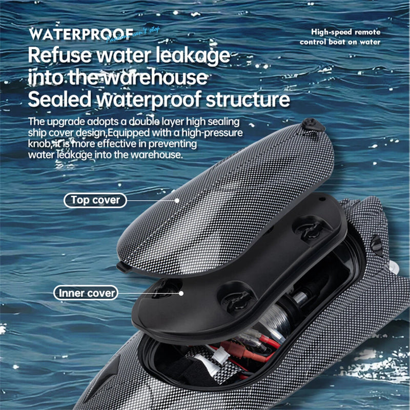 JJRC FY011 2.4G 35km/h RC Boat Jet Pump Ship Waterproof Vehicles Models Capsize Reset LED Light Water Cooling High Speed Remote Control Toys