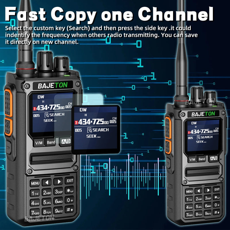 BAJETON BJ-7800 10W Walkie Talkie Long Range SW MW LW AM SSB CB Receive Wireless bluetooth Programming NOAA Two Way Radio