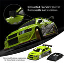 Turbo Racing C66 RTR 1/76 2.4G RWD Mini Drift RC Car with Upgrading Gyro Motor Throttle Curve Micro Full Proportional LED Light On-Road Racing Remote Control Vehicles Models Kids Children Toys