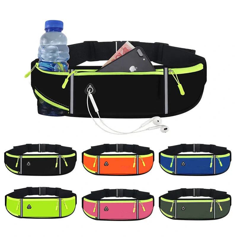 Running Black Grey Waist Bag Adjustable High Capacity Lightweight Waterproof Sports Fanny Pack for Workout Fitness Cycling
