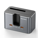 Blueendless HD01SN Dual Bay Hard Drive Docking Station Enclosure Case Support 2.5/3.5inch SATA HDD and M.2 NVME/SATA SSD with 2 USB3.2 Expansion Ports External SATA Drive Box