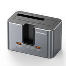Blueendless HD01SN Dual Bay Hard Drive Docking Station Enclosure Case Support 2.5/3.5inch SATA HDD and M.2 NVME/SATA SSD with 2 USB3.2 Expansion Ports External SATA Drive Box