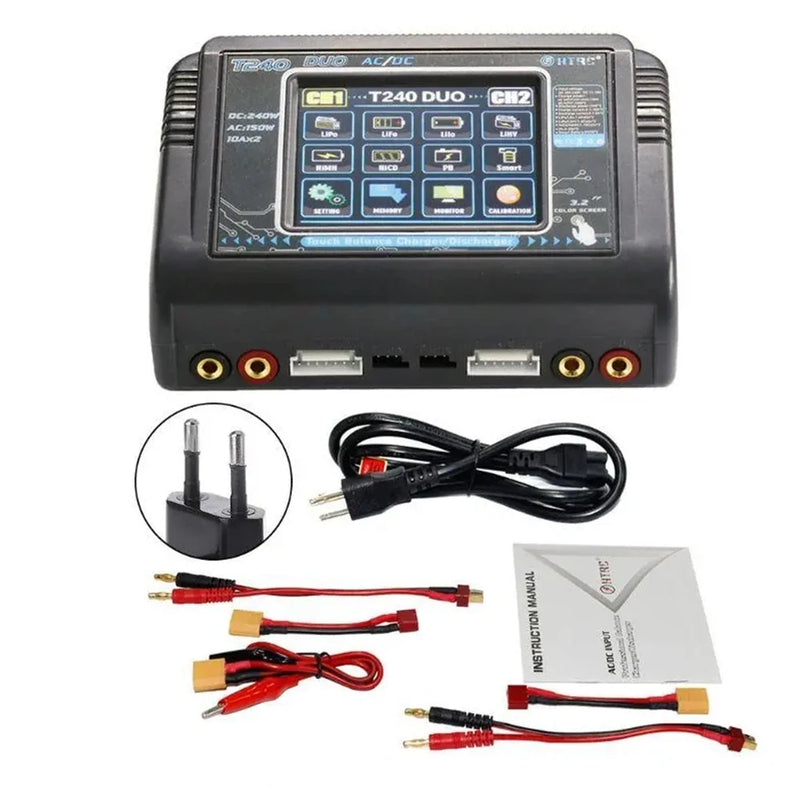 HTRC T240 DUO AC 150W DC 240W 10A Touch Screen Dual Channel Battery Balance Charger Discharger