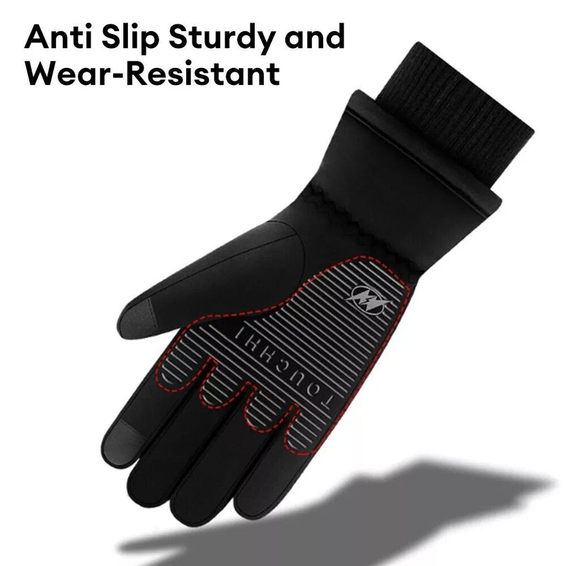TENGOO USB Heated Gloves for Men Cycling Gloves Winter Waterproof Cold Padded Thickened Touch Screen Gloves Charging Heating Warm Gloves Outdoor Camping Skiing Motorcycle Gloves