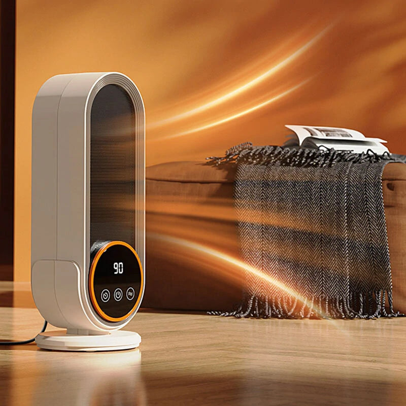 1200W Remote Control Electric Heater Portable with LED Disaplay Desktop Fan Heater Ceramic Heating Warm Air Blower Home Office Warmer Machine for Winter