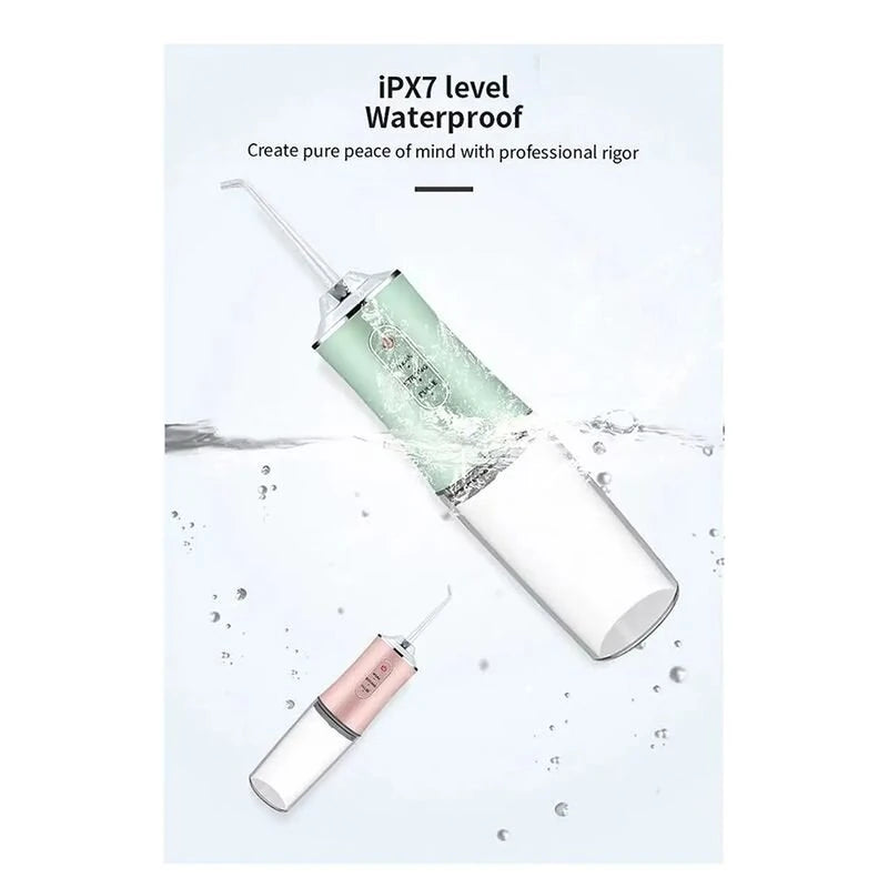 Cordless Dental Oral Irrigator with Adjustable Pressure Modes USB Rechargeable Water Flosser for Travel and Home