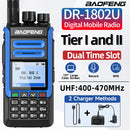 Baofeng DR-1802U Digital Two Way Radio Dual Mode Dual Time Slot 1024 Channels 5W High Power UHF 400-470MHz Type-C Charging Long Range Handheld Walkie Talkie