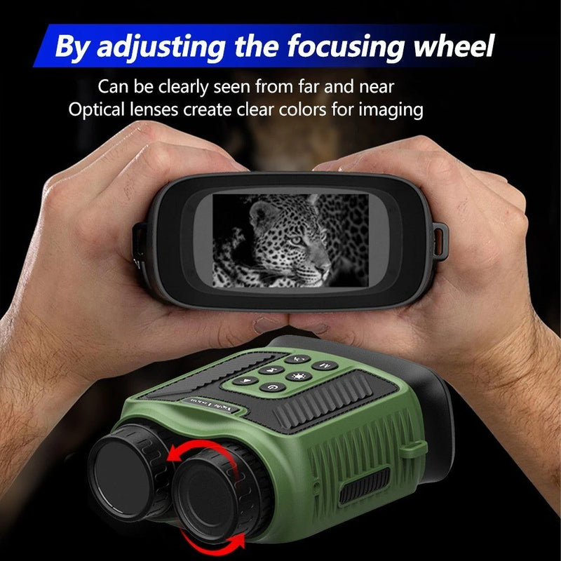 Compact Night Vision Binoculars for Adults with Infrared - Lightweight Digital Camera with 10x Optical Zoom and 2.5K UHD Video Resolution