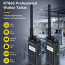 Retevis RT86S Walkie Talkie Long Range Two Way Radio 30 Channels UHF GMRS 10W Power 2600mAh Battery LCD Display Flashlight VOXs Hands Free