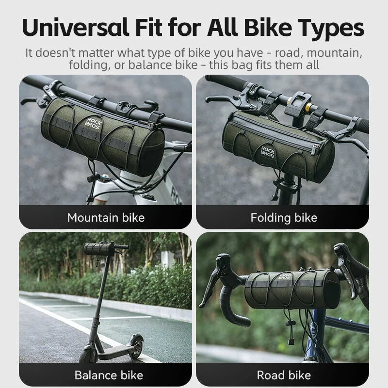 ROCKBROS 2L Large Capacity Bike Bag 100% Polyester Design Waterproof Universal Fit Cycling Travel Package for MTB Road Bicycle