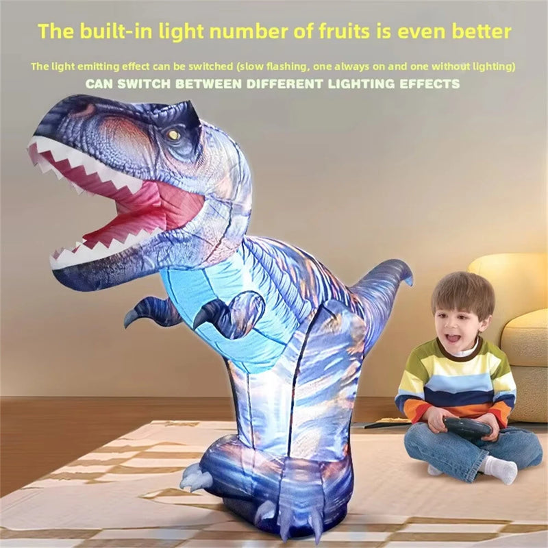 JF03 Inflatable Remote Control Dinosaur Santa Claus Model with 3D Light Effects Simulation Sound Children Toys Christmas Gift