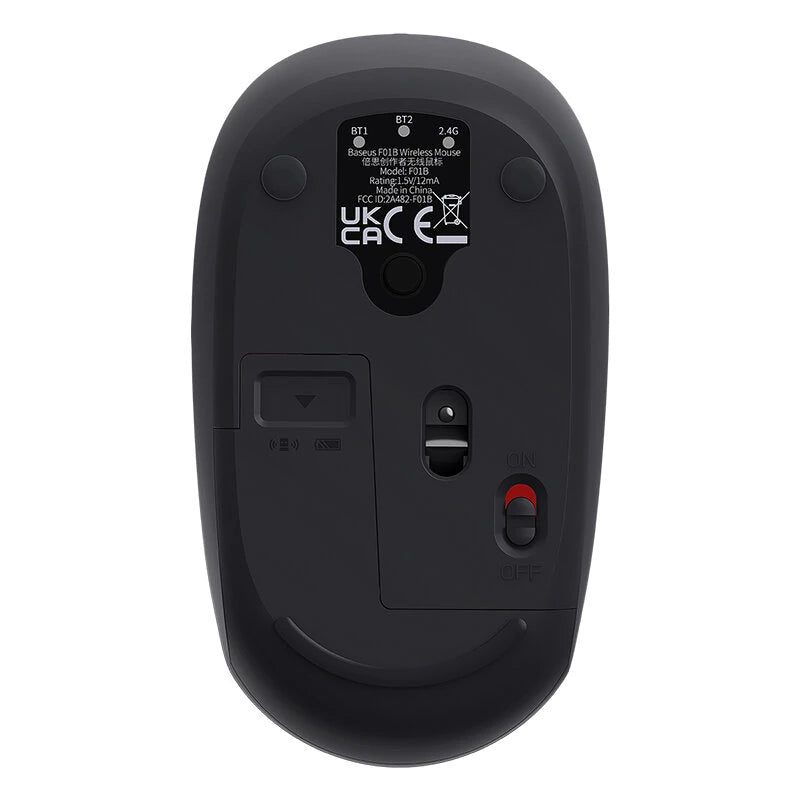 Baseus F01B Tri-mode Wireless Mouse 800-1600DPI Mute Mice 2.4G/BT5.0/BT3.0 Ergonomics for PC Laptop Office Computer