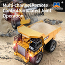 Huina Toys RTR 1534 1/18 2.4G 9CH RC Car Dump Truck Alloy Bucket Cabin LED Light Engineering Remote Control Simulation Construction Vehicles Models Children Kids Gifts