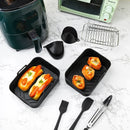 Silicone Air Fryer Accessory Set 8 Inch Silicone Liner Basket with Gloves Grill Brush Reusable Oven Accessory Air Fryer Liner for 8 to 10 QT Ovens Microwave Accessory