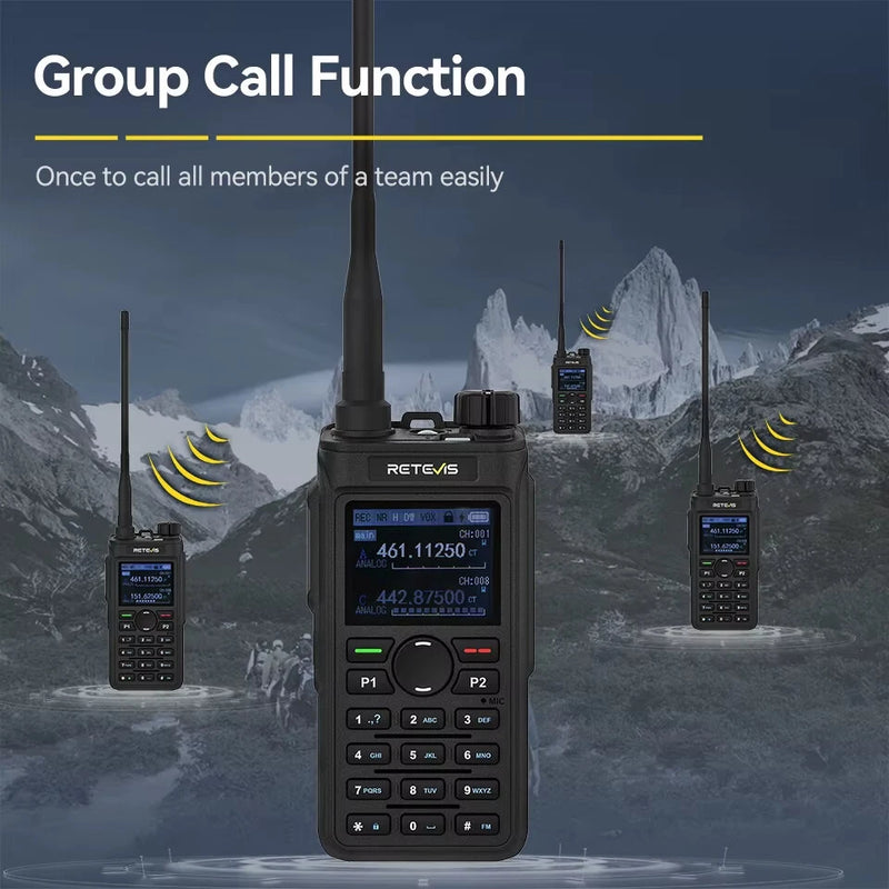 Retevis C62 5W Long Range Walkie Talkie VHF/UHF Dual Mode Professional Two-Way Radio for Camping