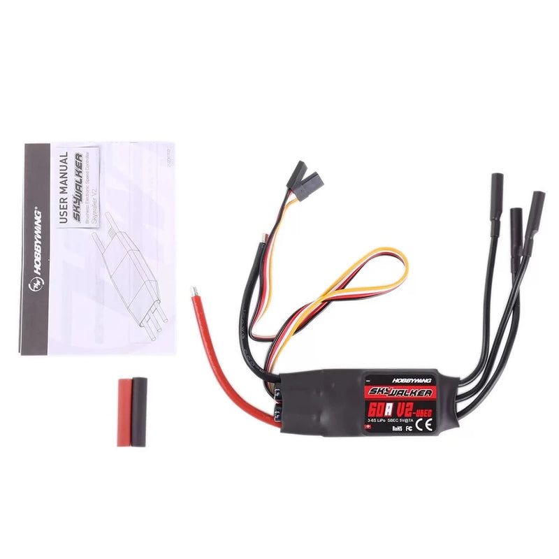 Hobbywing Skywalker V2 3-6S 60A UBEC Brushless ESC With 5V/7A BEC For RC Airplane