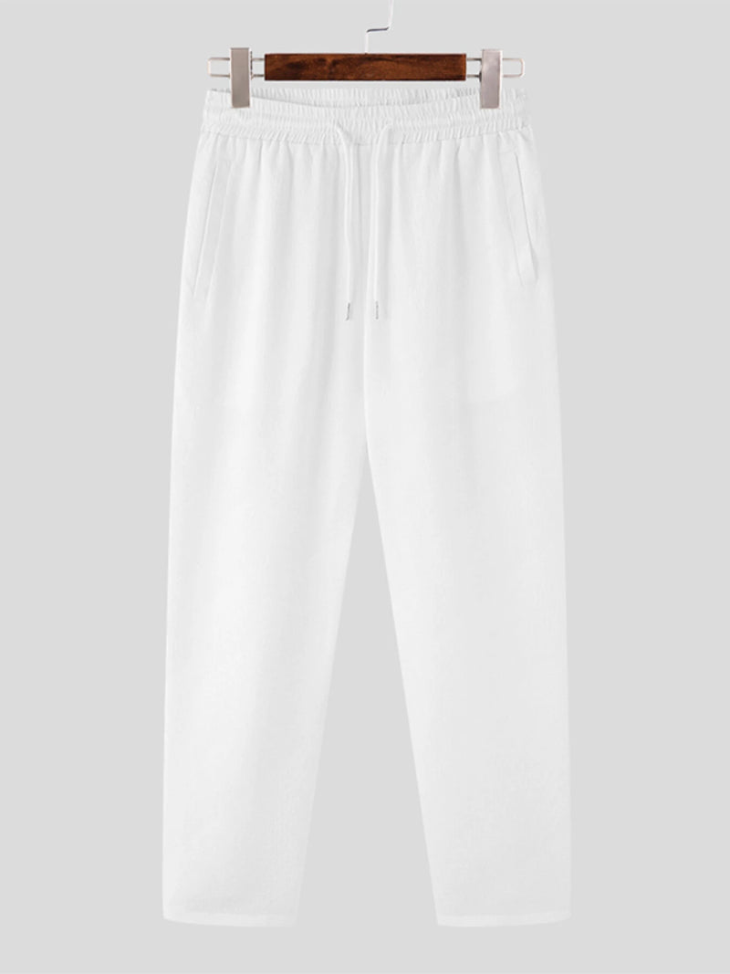 INCERUN Mens Sets 3/4 Short Sleeve Shirt & Pants Two Pieces Set Loose Daily Men's Casual Suits