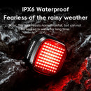 ROCKBROS Smart Bicycle Brake Sensing Taillight 12 Light Modes Vibration Sync Feedback IPX6 Waterproof USB Rechargeable Safe Rear Light for MTB Road Bike Cycling
