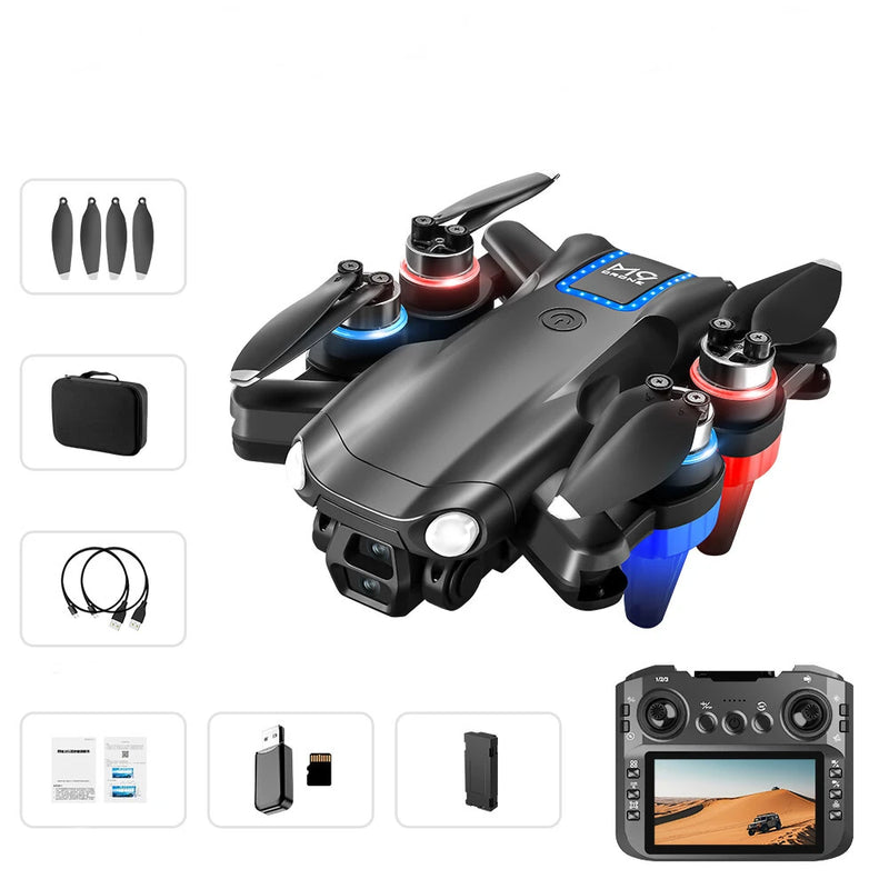 WLRC M9 WiFi FPV with 12.5cm LCD Screen Controller HD Dual Camera Servo Gimbal Optical Flow Positioning Brushless Foldable RC Drone Quadcopter RTF