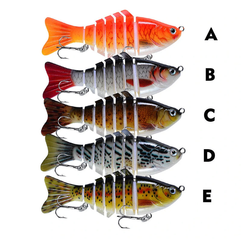 5pcs Multi-Section Fishing Lures 15.5g/10cm Sinking Swimbait Artificial Baits Fishing Tackle for Freshwater Saltwater Fishing