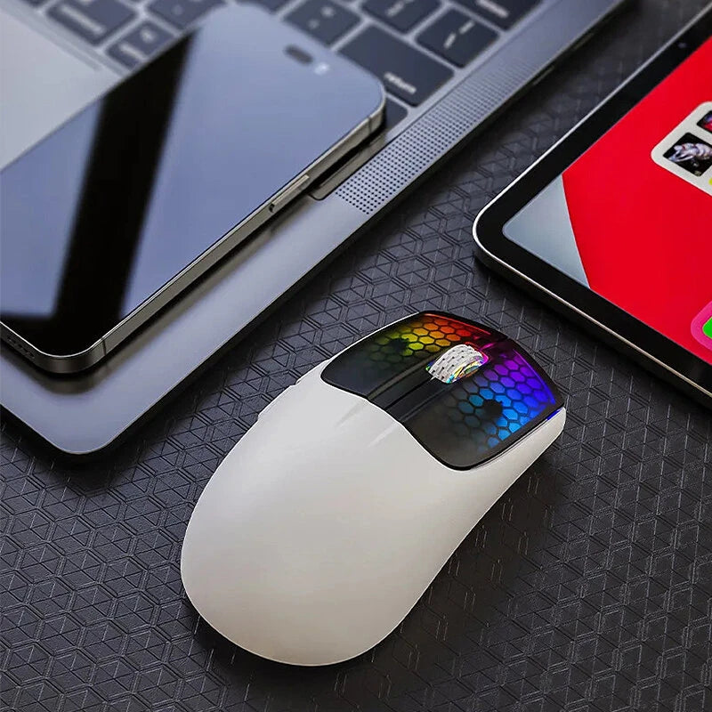 Attack Shark X5 Tri-mode Wireless Gaming Mouse PAW3212 Chip 4000DPI RGB Light 35H Battery Life 49g Lightweight 2.4G/BT5.0/Type-C Wired E-sports Gamer Mice