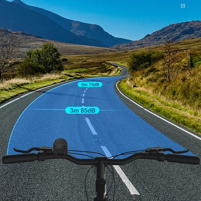 BENGGUO 2 in 1 Bike Handlebar Electric Horn 120dB  Loud Anti Theft Alarm USB Charging IPX5 Waterproof 60 Days Standby Bicycle Safety Warning Bell for Cycling