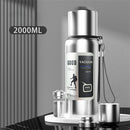 IPRee Large Capacity 1000ml/2000ml Cold Thermal Thermos Tumbler Stainless Steel Insulated Tea Coffee Water Bottle Insulation Flask Pot Travel Mug