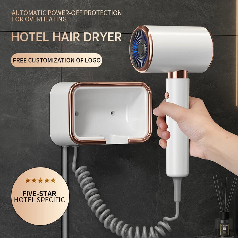 2000W Powerful Ionic Wall-mounted Hair Dryer with Constant Temperature No Damage Hotel Hair Styling 3 Levels