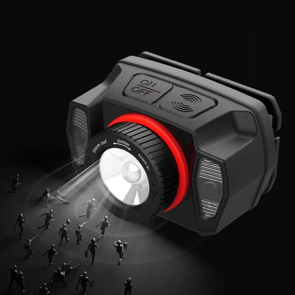 XPG+LED Strong Headlamp LED Head Light Built-In Battery Usb Charging New Wave Sensing Zoom Strong Head Light