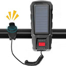 Solar Charging Bike Headlight 400Lm Brightness 200m Distance Range 2000mAh Battery Waterproof 3 Light Modes Warning Flashlight with 130dB Horn for Road Mountain Bicycle