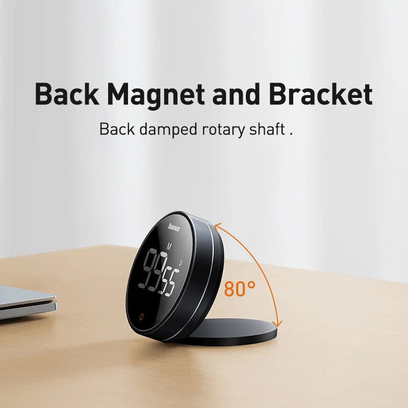 Baseus Magnetic Digital Kitchen Timer Countdown Timer for Kids Large LCD Display Volume Adjustable