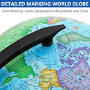 32CM Educational World Globe with Weighted Base Classroom Decorative Large Earth for Students Geography Teachers 360 Rotating Interactive Globe with World Map-Learning Tool Educational Toys