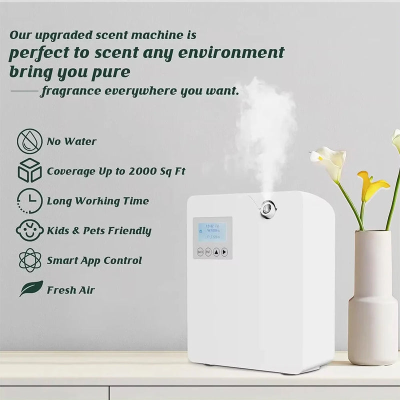 Bluetooth Smart Scent Diffuser Hotel Air Freshener Scent Diffuser Cover 300mL for Home Scent Dispenser Electronic Scent 300-400m Coverage