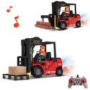 1/24 2.4G 11CH Alloy RC Heavy Forklift Crane Car Lifting Music Spray Scene Simulation Children Toy For Boys