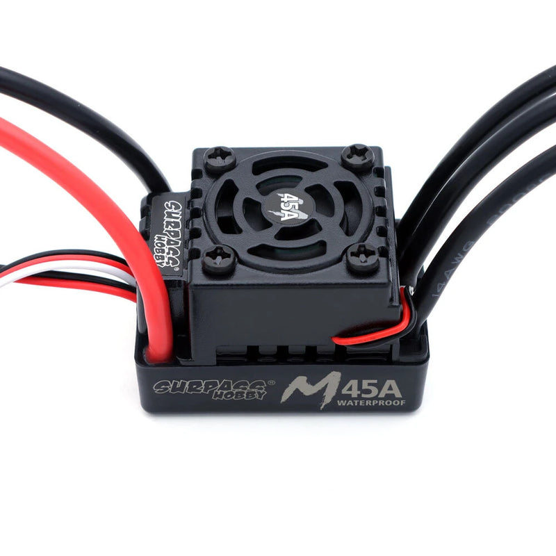 SURPASS HOBBY M2845/M540 All Black Waterproof Brushless Motor W/ M45A Waterproof ESC 4.0 Connector Suitable for 1/14 Model RC Car Parts