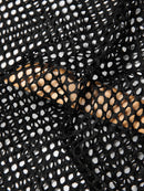 INCERUN Men Fashion Mesh See-through Casual Long Sleeve Hollow Black T-Shirt