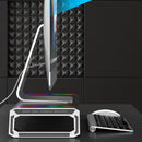 ICE COOREL T1 Multifunctional Monitor Riser Stand with 3USB2.0+USB3.0 Expansion Ports / Storage Drawers / Phone Stand RGB Lights Foldable Design Computer Heighten Support Stand