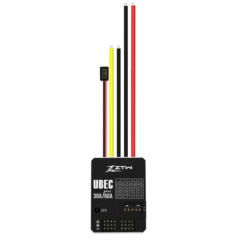 ZTW UBEC 30A MAX60A HV 3-18S Step-down Module Adjustable 5.2/6/7.4/8.4/9/12V for RC FPV Racing Drone