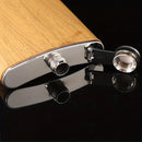 400ml Wood Grain Flask Set Stainless Steel Men's Small Hip Flask with Cup Funnel Metal Outdoor Portable Flask Portable Wine Kit