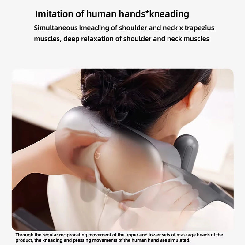 XIAOMI Mijia Smart Neck & Shoulder Massager Rechargeable with Heat Therapy 9 Modes APP Control & NFC Deep Tissue Kneading