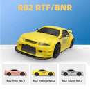 LDARC R02 1/64 2.4G RWD Drift RC Car Mini Race LED Light Radio Control High-Speed Motor On-Road Racing Vehicle Model Boys Gifts 60 Minutes Playing Time Toys