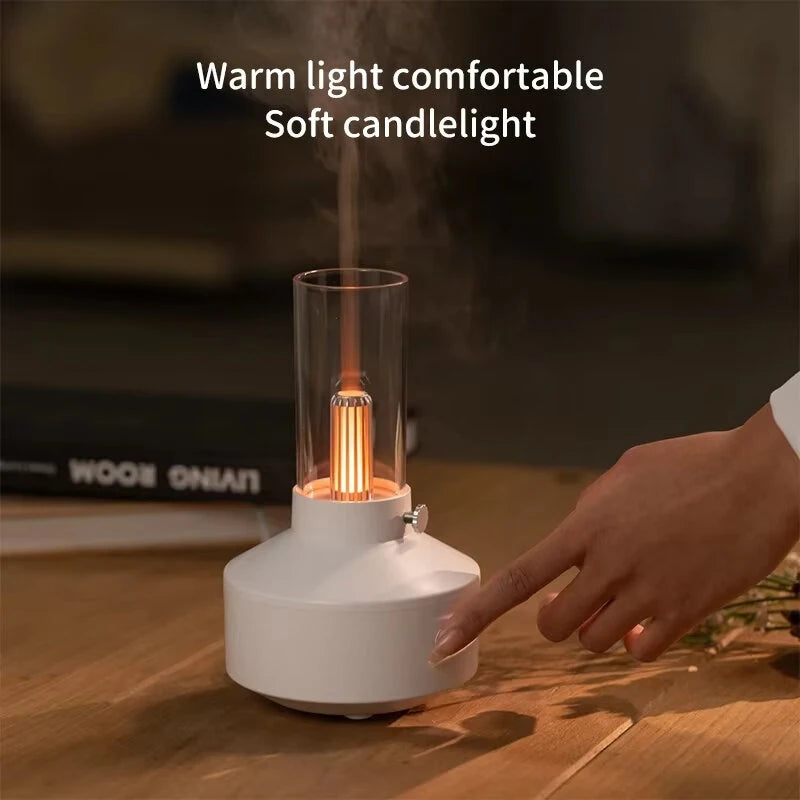 150ML Vintage Lamp Aromatherapy Machine Night Light USB Small Household Appliances Ultrasonic Atomizing Essential Oil Fragrance Humidifier