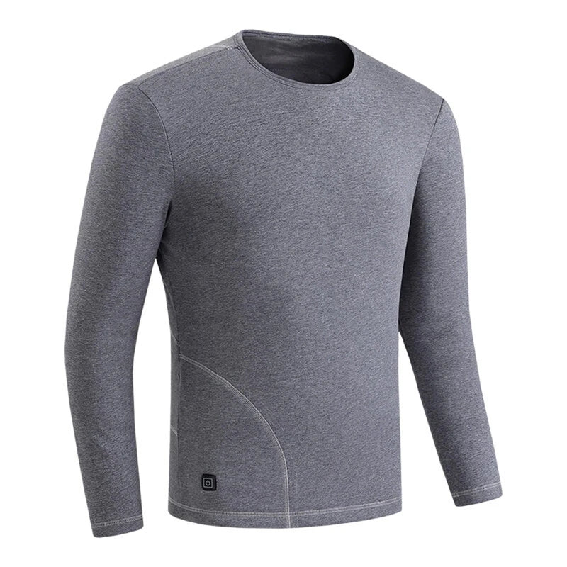 TENGOO HD-02G Electric Heated Top Pant Set Fleece 3 Zones Heating Lined Thermal Long Sleeves Trousers Men USB Chargeable Heated Suit