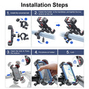 Joyroom Bike Phone Holder One-Push Install Universal 360 Wide View Shakeproof Bicycle Phone Holder for 4.7-7 inch Mobile Phone