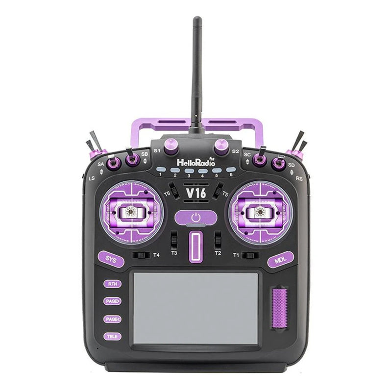 HelloRadioSky V16R Built-in 1W ELRS 4-in-1 CNC RDC90 Metal Gimbal Radio Transmitter Mode 2 with 4.3" Touch Screen for FPV Racing Drone
