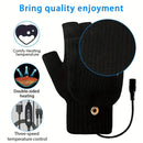 1 Pair USB Electric Heated Gloves Adjustable Temperature Half Finger Warmer Electric Thermal Winter Warm Gloves for Cycling Skiing