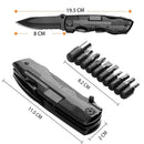 IPRee 9 in 1 Multi-functional Pliers EDC Screws Multi-head Combination Outdoor Portable Home Maintenance Folding Pliers Screwdriver Hand Tool Car Emergency Tool