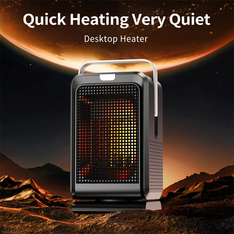 Portable Desktop Electric Heater Fan with Remote Control 4 Modes Heater Save Energy 1000W Mini Fast Heating PTC Ceramic Space Household Heater-EU Plug