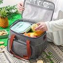 IPRee Portable Double Layer Lunch Bags Food Box Camping Oxford Backpacks Icebox Large Capacity Picnic BBQ Outdoor Bag
