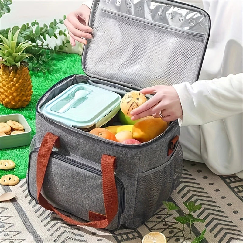 IPRee Portable Double Layer Lunch Bags Food Box Camping Oxford Backpacks Icebox Large Capacity Picnic BBQ Outdoor Bag